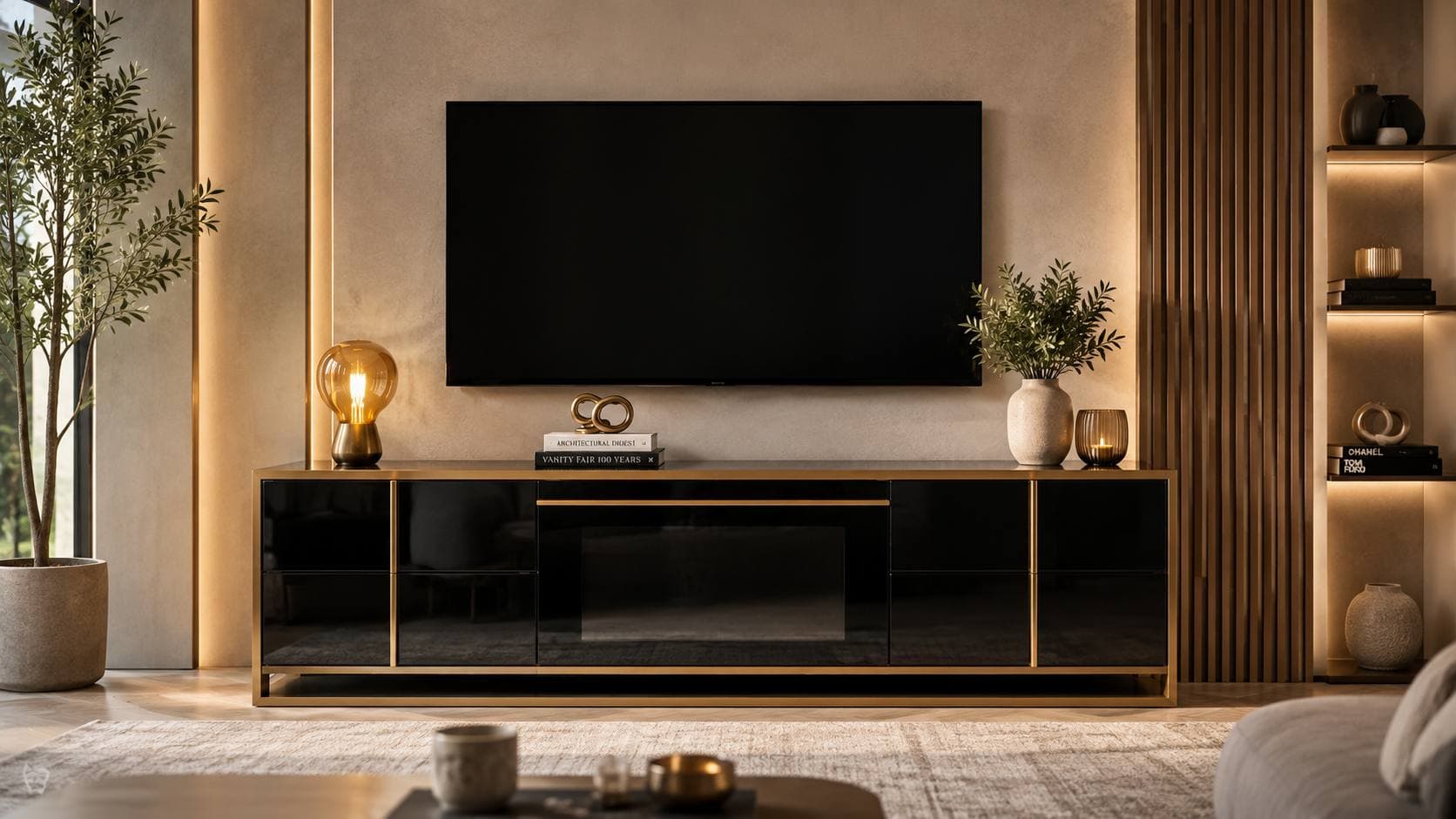 Meuble TV Gold